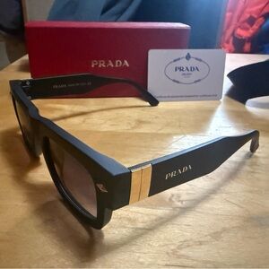 Prada Black and Gold Sunglasses